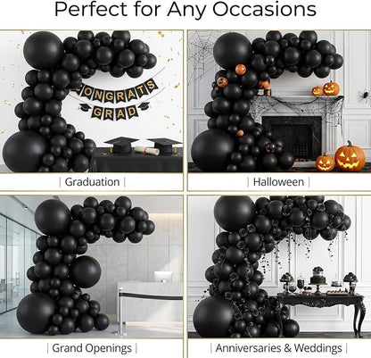 96Pcs 5/10/12/18 Inch Matte Black Latex Balloon Garland Arch Kit | Black - Image 6