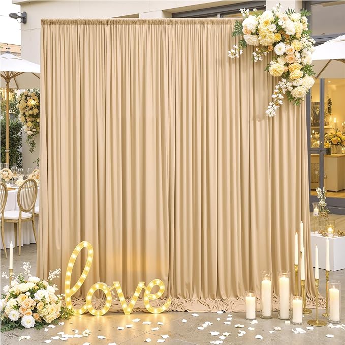 20ft×12ft Champagne Backdrop Curtain - Image 9