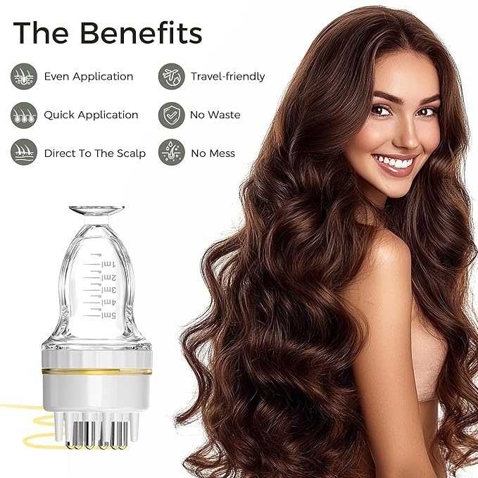 Minoxidil Applicator,Quick One-Minute Application Directly to Scalp,No-Mess Minoxidil Applicator Comb, Minoxidil Applicator Tool, Portable Scalp Applicator Tool Massager Comb Bottle