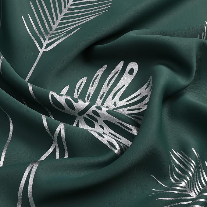 Green Blackout Curtains for Living Room 102 Inches Long, Room Darkening Energy - Image 5
