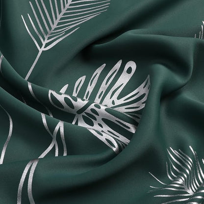 Green Blackout Curtains for Living Room 102 Inches Long, Room Darkening Energy - Image 5