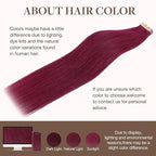 GOO GOO Tape in Hair Extensions Human Hair, Burgundy, 22inch 50g 20pcs, Skin Weft Seamless Invisible, Silky Straight with Thick Ends, Remy Human Hair