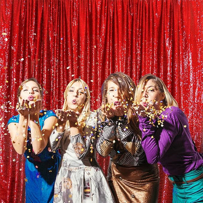 SquarePie 7x7ft Red Sequin Backdrop, High Density Non-Transparent Glitter - Image 9