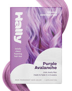 Hally Hair Color Cloud Hair Dye (Purple Avalanche) - Demi-Permanent Foam Hair Color for Women & Men - Mess-Free & Long-Lasting Hair Dye Kit, Hair Coloring Products Wash Out in 4-6 Weeks, Vegan