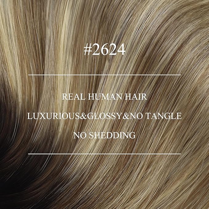 YoungSee Nano Hair Extensions Real Human Hair Balayage Darkest Brown with Blonde Invisible Nano Beads Hair Extensions for Women Nano Extension Remy Hair Ombre Cold Fusion 16inch 50g/50s