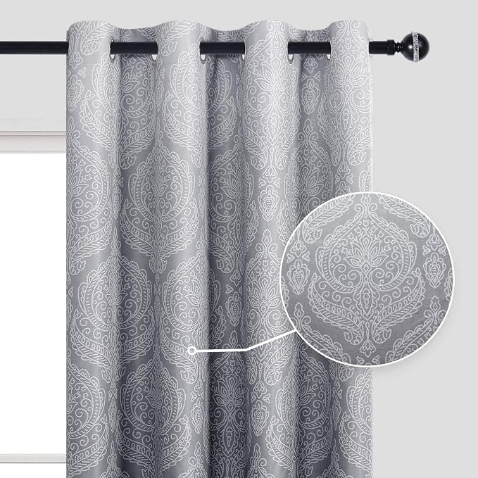 DWCN Grey Ombre Room Darkening Curtains - Image 2