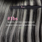 YoungSee Human Hair Tape in Extensions Ombre Black Hair Extensions Real Human Hair Tape in Invisible Tape-in Black Hair Extension for Women Easy to Put 20inch 50g 20pcs