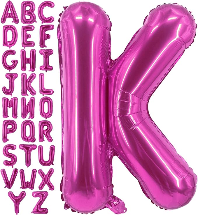 Lovoir 40 Inch Large Hot Pink Letter K Balloons Big Size Jumbo Mylar Foil by Lovoir