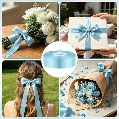 30Yards 1In Lake Blue Satin Ribbon - Image 4