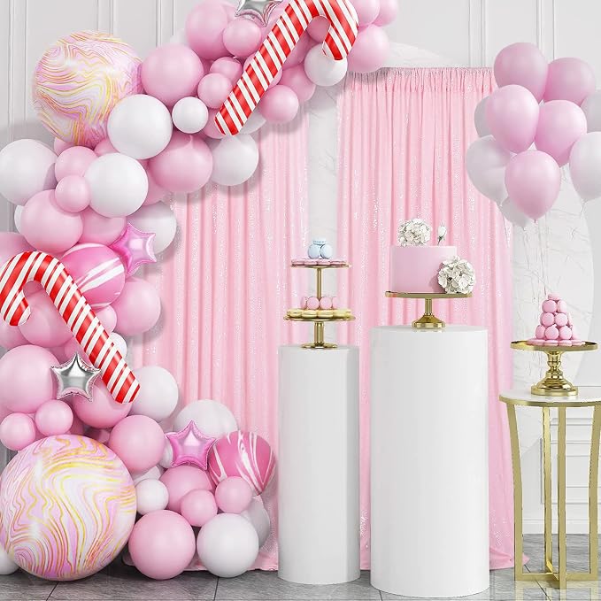 Pink Sequin Backdrop Curtains-2 Panels 2FTx8FT Pink Backdrop - Image 2