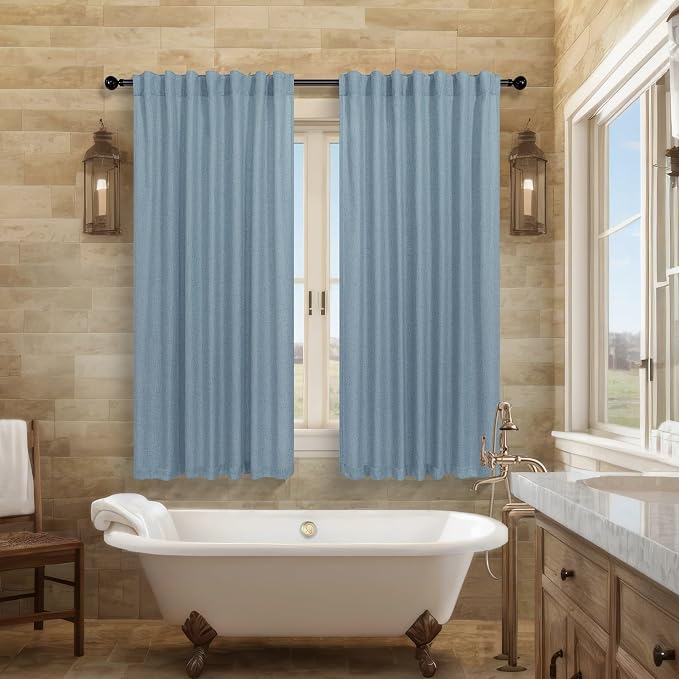 Pitalk Blue Curtains 38 Inch Wide by Pitalk