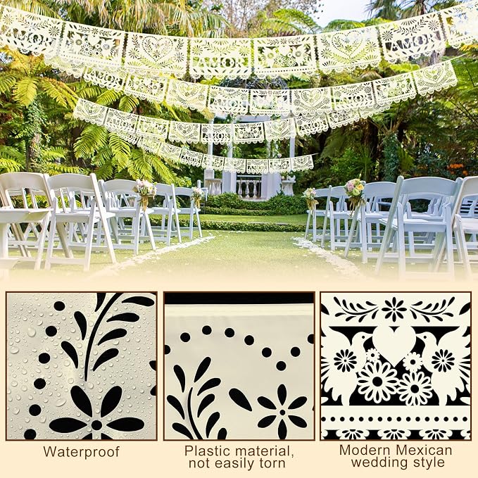 TaoBary 6 Pcs Papel Picado Mexican Wedding Cielito Lindo Party Decor 118 Feet - Image 3