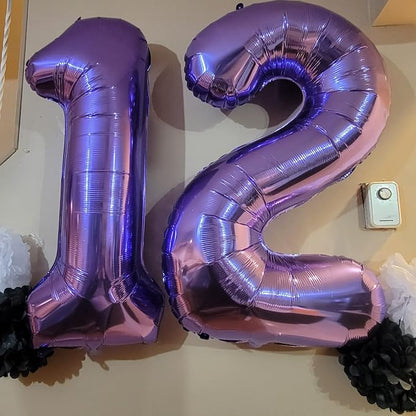 Purple Number 17 Mylar Foil Balloons, 40 Inch Giant Purple 17th Birthday - Image 6