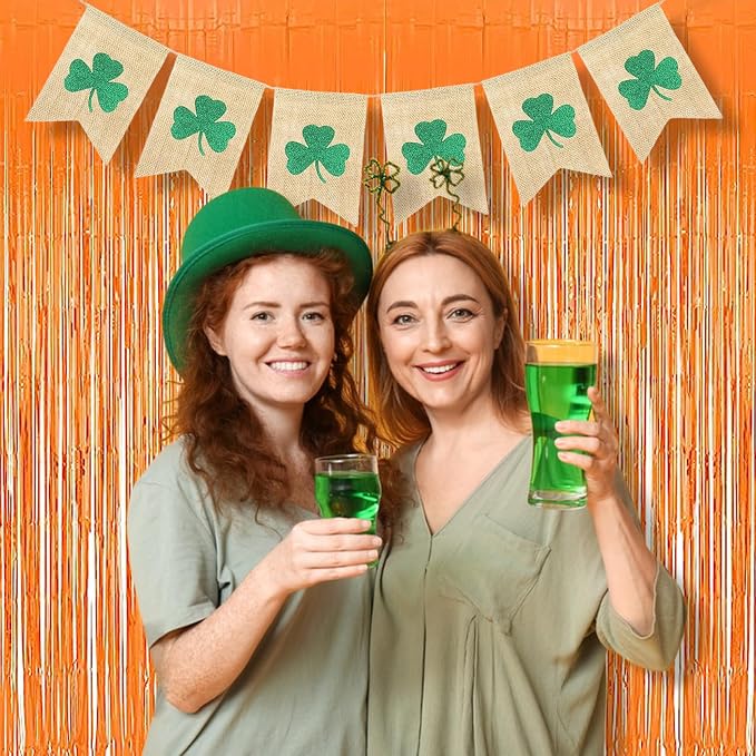 BRAVESHINE Orange Streamers Party Backdrop | Halloween Decorations | 2 Pack | - Image 2