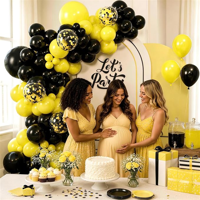 131pcs Black and Yellow Balloon Arch Kit - Image 5
