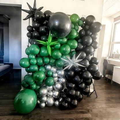 Black and Green Silver Balloon Arch Kit - Image 7