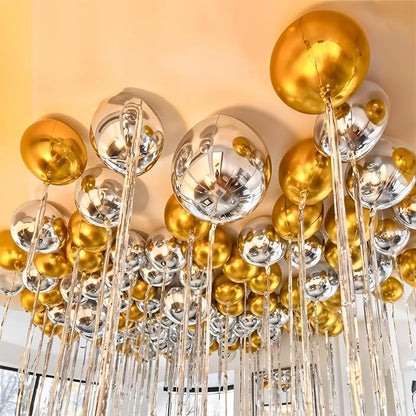12Pcs Silver Round Foil Balloons, Metallic Silver Foil Balloon - Image 7