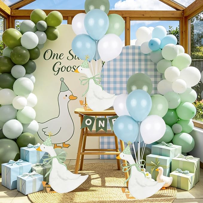 12 Sets One Silly Goose 1st Birthday Decoration Goose Balloon Stand Kit Baby - Image 6