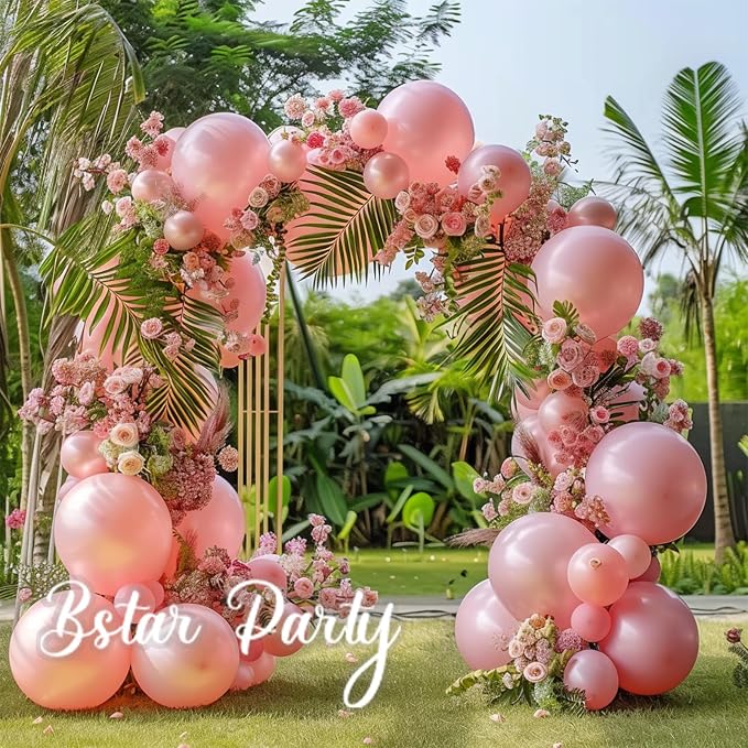 Double Stuffed Pearl Pink Balloon Garland Arch Kit | 18/12/10/5inch Different - Image 4