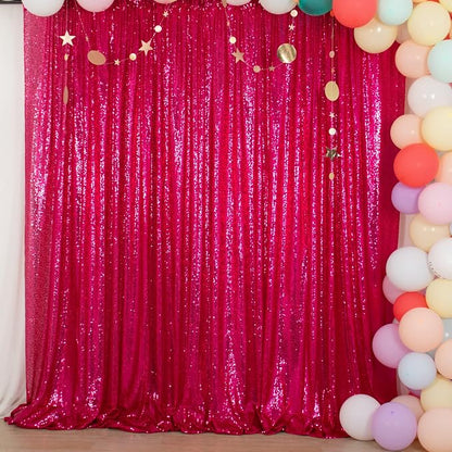 ShinyBeauty 10x10FT Fuchsia Sequin Backdrop by ShinyBeauty