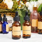 Lallisa 100 Pack Essential Oil Dropper Bottle 30 ml (1 oz) Glass Dropper Bottles DIY for DIY Essential Oil Perfume with 5 Funnels 5 Pipettes 3ml 100 Labels for Bathrooms, Hotels, Labs (Amber)