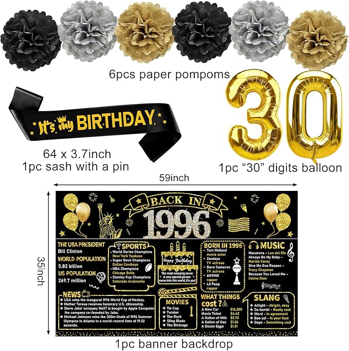 Zirtorei 30th Birthday Decorations - Image 3