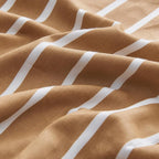 JELLYMONI 100% Natural Cotton Striped King Pillowcases Set, 2 Pack Rust and White Stripes Pattern Printed Pillow Covers with Envelope Closure(Pillows are not Included)