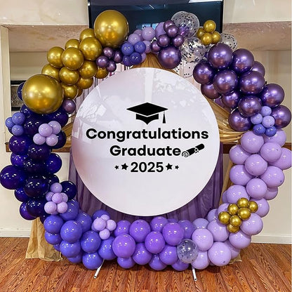 Purple and Gold Balloons, 60 Packs 12 Inch Dark Purple and Gold Confetti - Image 5