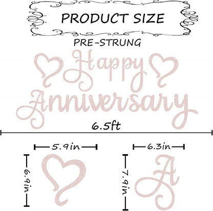 Pre-Strung Happy Anniversary Banner - Image 3