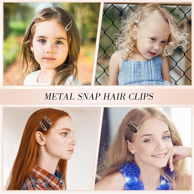 obeoby 30 Pcs 5 Colors Metal Snap Hair Clips, 2 Inch Matte Hair Barrettes Hair Accessories for Women Girls