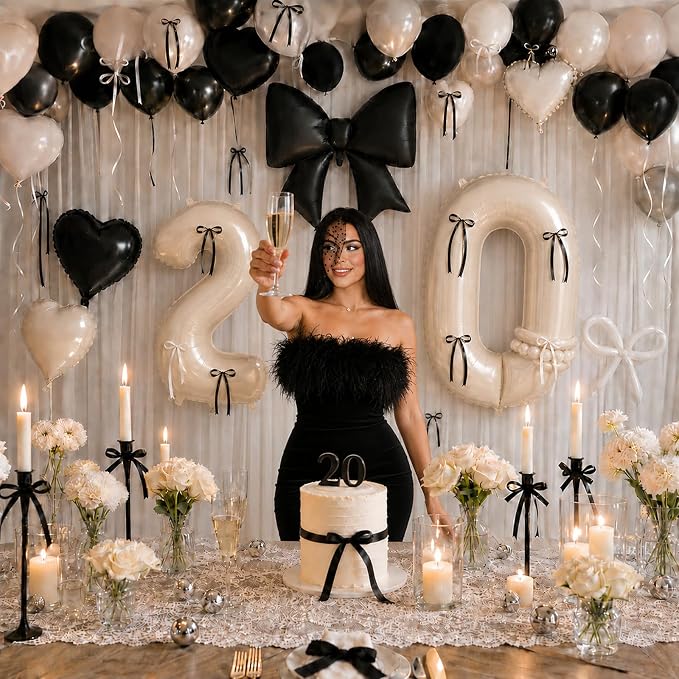 Beige 20 Balloon Number, 20th Birthday Decorations - Image 2