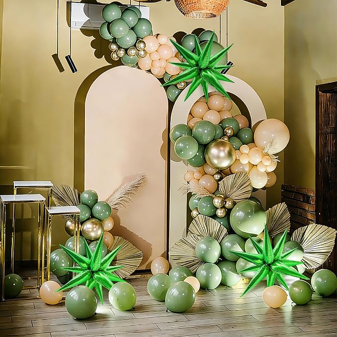 60Pcs Green Star Balloons Foil Cone Balloons Green Party Decorations - Image 5