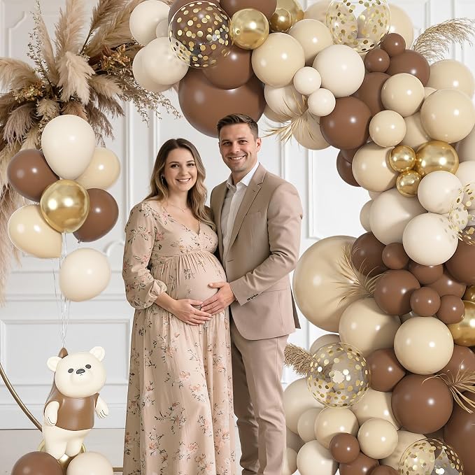 164Pcs Brown and Gold Balloons Garland Arch Kit Different Sizes | 18 12 10 5 - Image 4