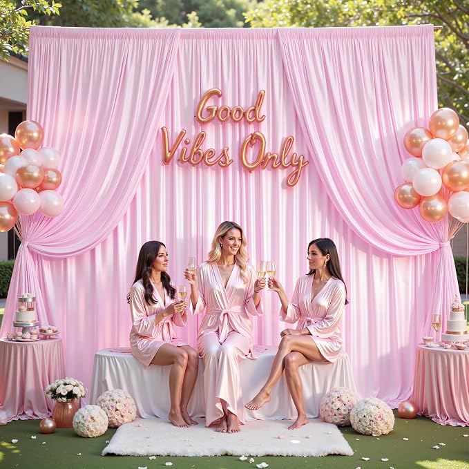 20x10ft Pink Glitter Backdrop Curtain - Image 8