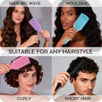 Detangler Brush for Curly Hair, Lightweight Curly Hair Brush with Vented Design for Easy Glide, Effortlessly Detangles Without Pulling or Snagging, Suitable for All Wet and Dry Hair Types (Pruple)