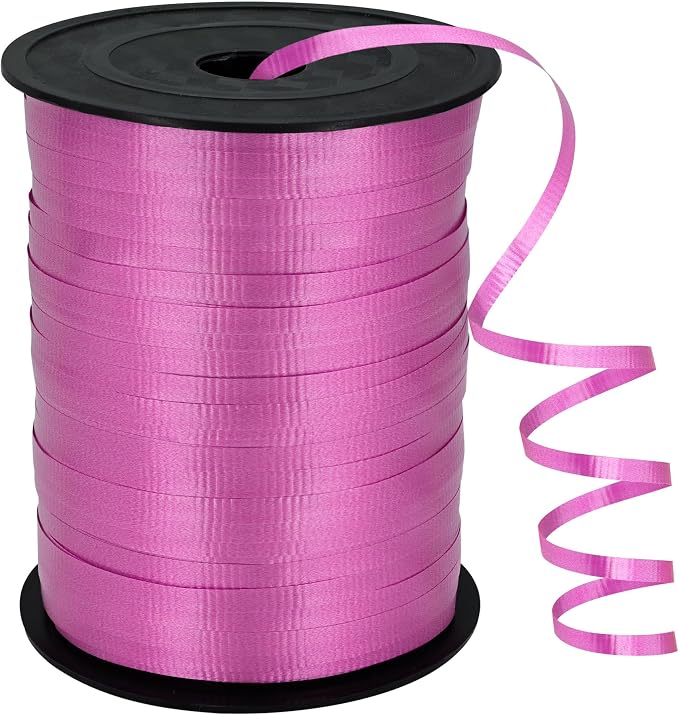 500 Yards Pink Crimped Texture Curling Ribbon by Gliberli