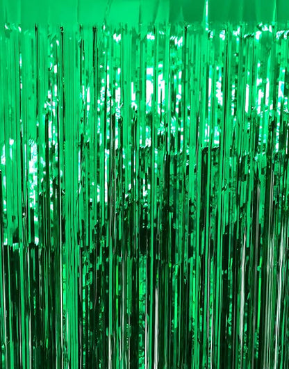 GOER 3.2 ft x 9.8 ft Metallic Tinsel Foil Fringe Curtains Party Photo Backdrop by GOER