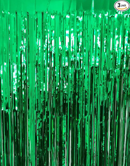 GOER 3.2 ft x 9.8 ft Metallic Tinsel Foil Fringe Curtains Party Photo Backdrop by GOER
