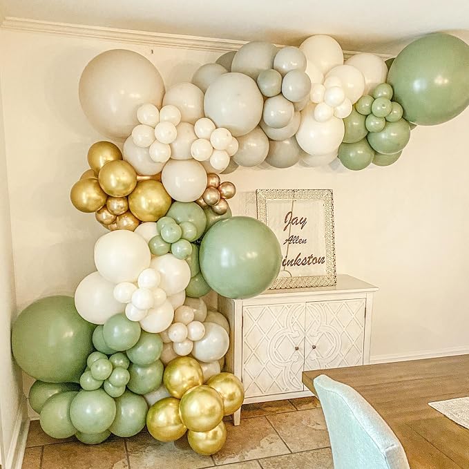 Voircoloria 90pcs Sage Green Balloons Garland Arch Kit, 18 12 10 5 Inch | - Image 6