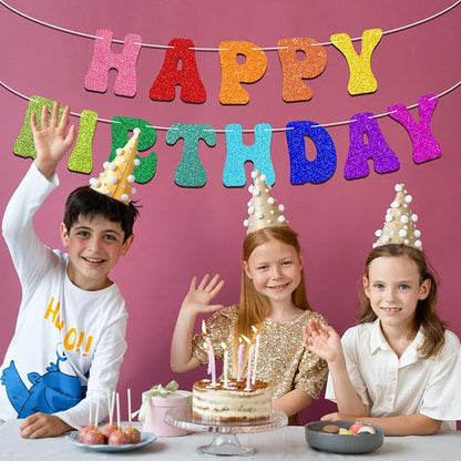 Pre-Strung Rainbow Happy Birthday Banner - Image 5