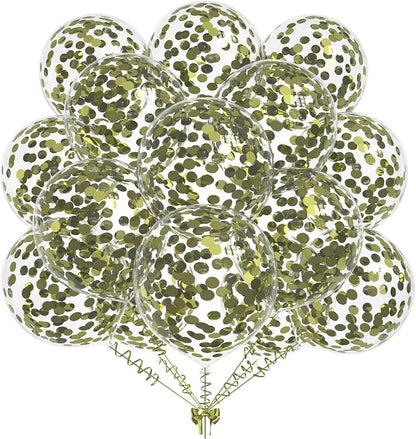 50pcs Avocado Green Foil Confetti Balloons, 12 inch Latex Balloon by KALOR