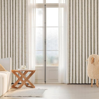 Beauoop Beige Floral Jacquard Blackout Curtains - Image 8