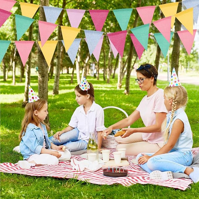6 Strings 78 Feet Pastel Pennant Banner Flags - Image 6