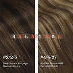 Ve Sunny Clip in Human Hair Extensions, Real Hair Extensions Clip in Human Hair, Human Hair Extensions Clip ins Dark Brown Ombre Medium Brown Balayage Hair Extensions 5pcs 80g 12inch