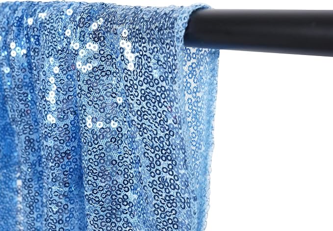 Poise3EHome Blue Sequin Backdrop, 10FT x 10FT Sequin Photography Backdrop - Image 3