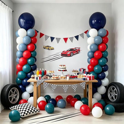 Blue Red White Balloon Column Stand Kit of 2 - Image 8