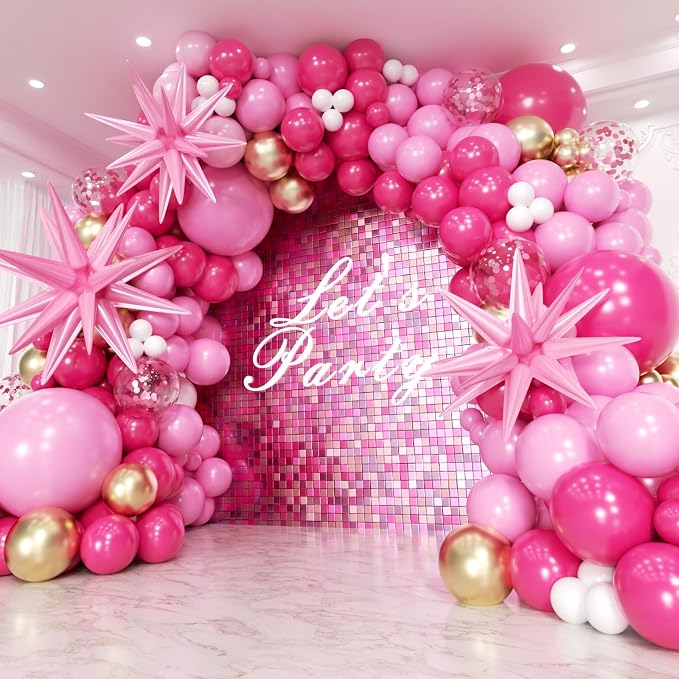 Pink Balloons Arch Kit 188pcs by Unknown