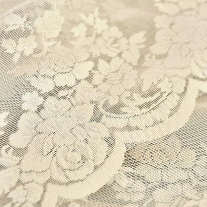 Kotile Beige Floral Lace Curtains - Image 9