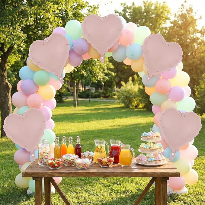 12 Pcs Pink Heart Balloons, 18 Inch Heart Foil Balloons Love Balloon Valentine - Image 3
