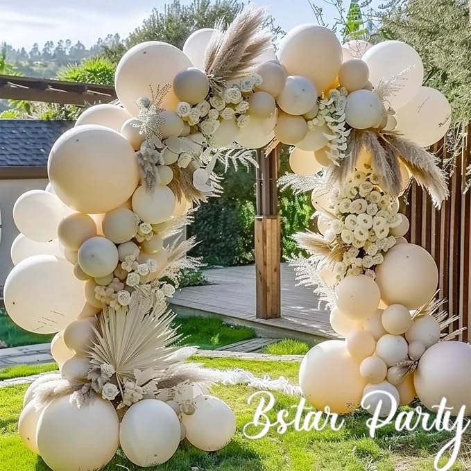 Double Stuffed White Sand Balloon Garland Arch Kit | 18/12/10/5inch Different - Image 3